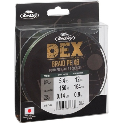 Berkley Šňůra DEX x8 PE 0, 4. Moss Green