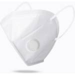 Planet Tech Предпазна маска PM 2.5, KN95 - FFP2 с клапа за многократна употреба против мръсен въздух, вируси и бактерии, Бяла (N95V White)