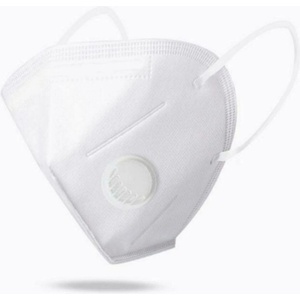 Planet Tech Предпазна маска PM 2.5, KN95 - FFP2 с клапа за многократна употреба против мръсен въздух, вируси и бактерии, Бяла (N95V White)