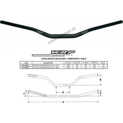 Řídítka WRP AMERICA 28,6mm HIGH černá