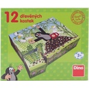 Drevené hračky Dino kostky Krtek a přátelé 12 kostek
