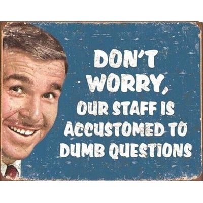 Plechová ceduľa EPHEMERA - Stupid Questions, 32 x 40 cm