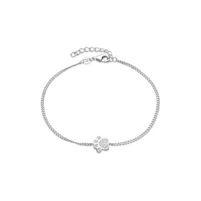 Nubis Stříbrný náramek psí tlapka se zirkony - NB-1283