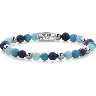 Rebel & Rose Dámský náramek Blue Summer Vibes 6 mm RR-60056-G-XS