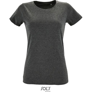 SOL'S REGENT FIT / Дамска тениска Slim Fit - тъмносив меланж M (252758r6402)