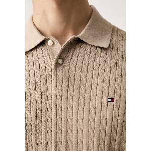 Tommy Hilfiger тениска тип пулове с яка мъжка от памук (MW0MW40701)