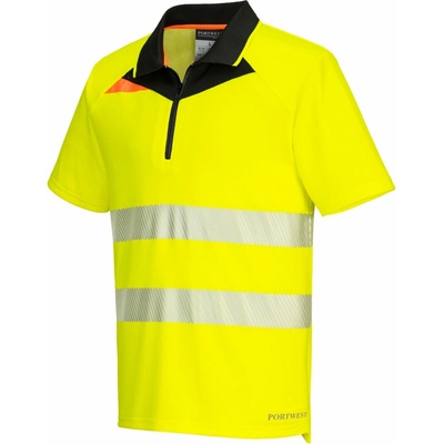 Portwest DX412 DX4 Hi-Vis Reflexná polokošeľa žltá/čierna 4XL