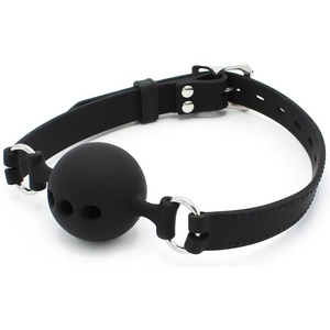 Kiotos Silicone Ball Gag with Holes Black