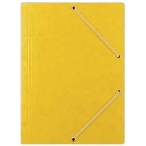 DONAU FOLDER WITH ELASTIC BAND A4 3-WING 390GSM YELLOW (8643080-11PL)
