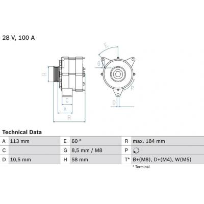 Generátor BOSCH 0 986 043 890 (0986043890)