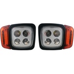  Комплект LED Фарове с Мигач, Подходящ за Трактор, Комбайн, Багер, Снегорин и др - 4 диода (12W, 1000 lm за всяка светлин