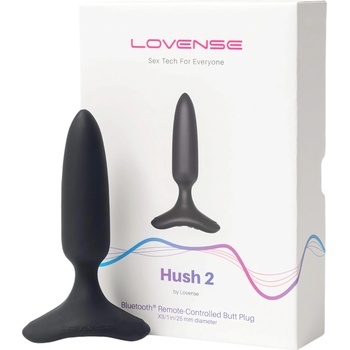 Lovense Hush 2 XS - малък анален вибратор (акумулаторен, 25mm) - черен