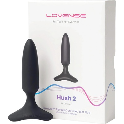 Lovense Hush 2 XS - малък анален вибратор (акумулаторен, 25mm) - черен
