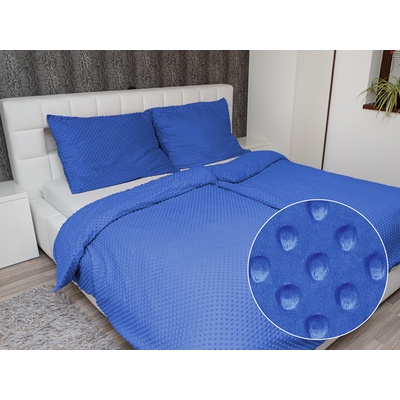 Biante obliečky Minky 3D bodky MKP-001 Modré 140x220 70x90