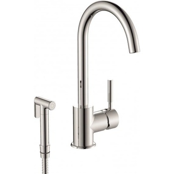 Image 1 of Inter Ceramic Месингов кухненски смесител icf 719612c - стоящ, хром с месингова слушалка (719612c)