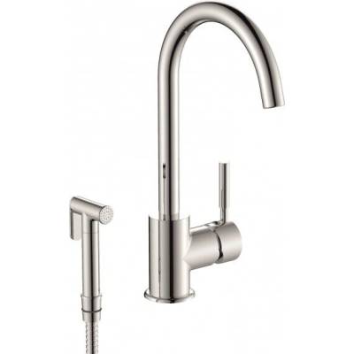 Inter Ceramic Месингов кухненски смесител icf 719612c - стоящ, хром с месингова слушалка (719612c)