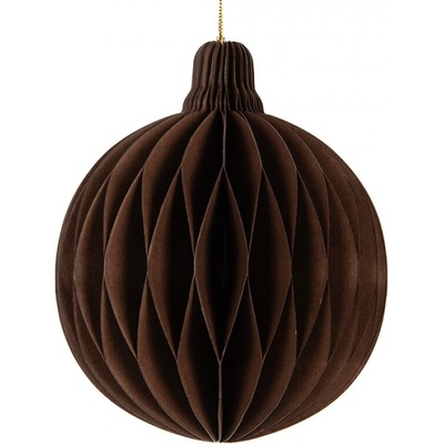 Hnědá vánoční ozdoba z papíru koule Harmonic I 10 cm – Zboží Mobilmania