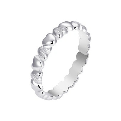 Nubis Stříbrný prsten se srdíčky NB 5547