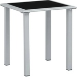 vidaXL Garden Table Black and Silver 41x41x45 cm Steel and Glass (310541)