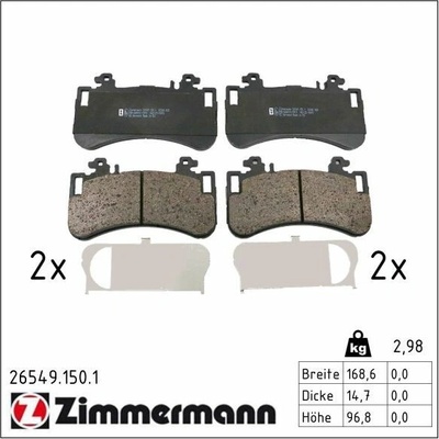 Sada brzdových destiček, kotoučová brzda ZIMMERMANN 26549.150.1