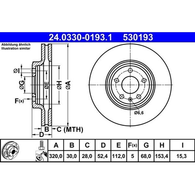 Brzdový kotúč ATE PowerDisc 24.0330-0193.1