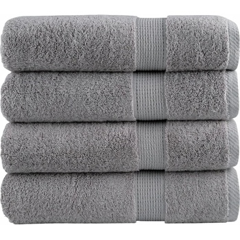 vidaXL Премиум хавлиени кърпи SOLUND 4 бр сиви 100x150 см 600 gsm (137312)