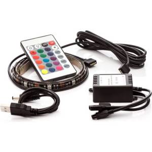 OPTY LED лента 2 бр. , 2x 50 см, към USB, 15 диода, дистанционно управление, 16 цвята, самозалепващи се LED ленти (50DTM)
