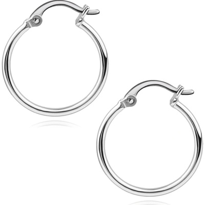 Šperky Eshop - Stříbrné náušnice 925 kruhy s hladkým ramenem, 18 mm S16.13