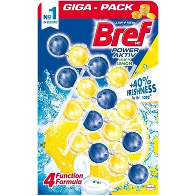 Bref Power Aktiv Giga Pack WC Blok Juicy Lemon & Ocean Breeze 4 x 50 g
