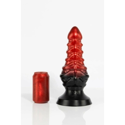 Twisted Beast Jinn Demon Blood Ombre XXL prémiové silikónové dildo s Vac-U-Lock prísavkou 31,5 x 5,9–11,1 cm