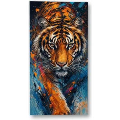 Plakát – Tygr v dynamických barevných tazích 60 × 120 cm Bez rámu Ano Bez rámu