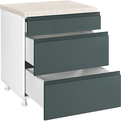 Matis Кухненски шкаф долен с три чекмеджета Aura D80 3F B зелен