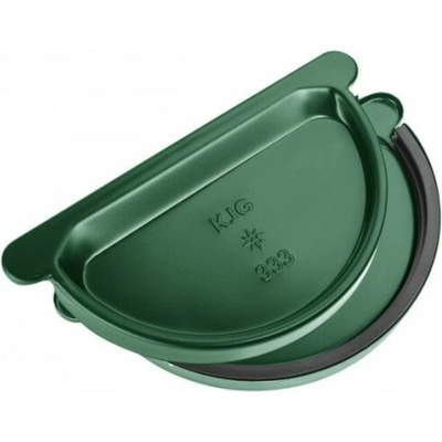 KJG Čelo žľabové polkruhové s gumou pozink 250 mm šírka žľabu 105 mm RAL 6005 Machovo zelená