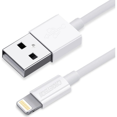 Choetech Кабел Choetech IP0026, MFI, USB към Lightning, 1.2m, бял (IP0026 white)