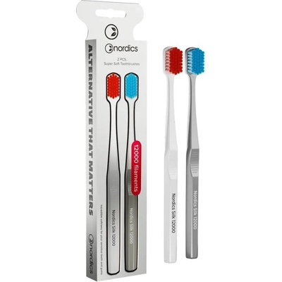 Nordics Комплект премиум четки за зъби Silk 12000, Ultra Soft, 2 броя