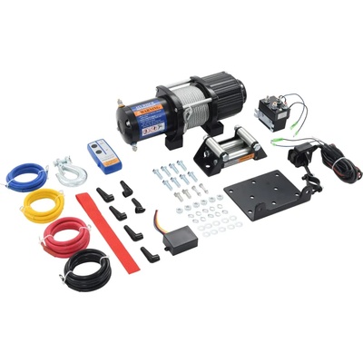 vidaXL Електрическа лебедка, 12 V, 4500 lbs, 2040 кг, с дистанционно (210447)
