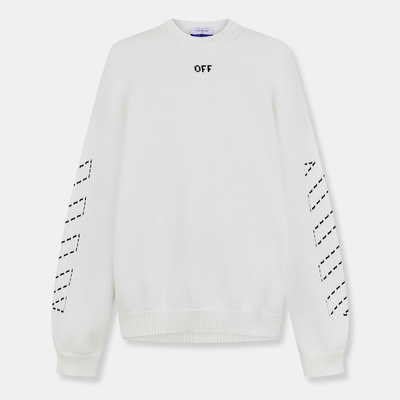 OFF WHITE Риза с дълъг ръкав OFF WHITE Men's Arrows Cotton Long Sleeve Crew Neck Sweatshirt - Cream /Black