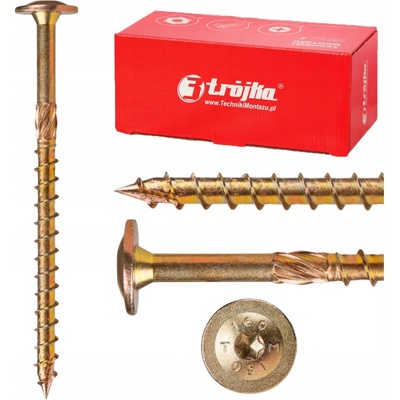 Tesařský vrut Trójka kalený TORX 8x160 mm 50 ks