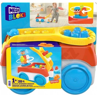 Mega Bloks Kočík s kockami Stavajte a točte
