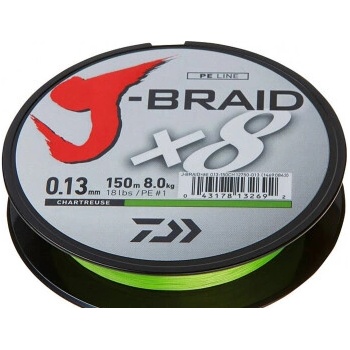 DAIWA splietaná šnúra J-BRAID X8 Multi-color 300 m - 0,22 mm, 17 kg, 300 m