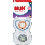 Nuk Perfect Match биберон залъгалка, силикон 6-18мес. 2бр. , AIR Night, Лъв (10176346)
