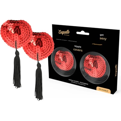 Пастиси за зърна с пискюли, самозалепващи - Nipple Covers Red (D-226927)