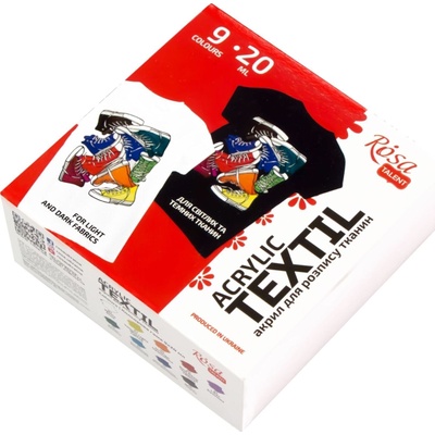 Rosa Talent Комплект цветове за текстил 9x20ml (13420211)