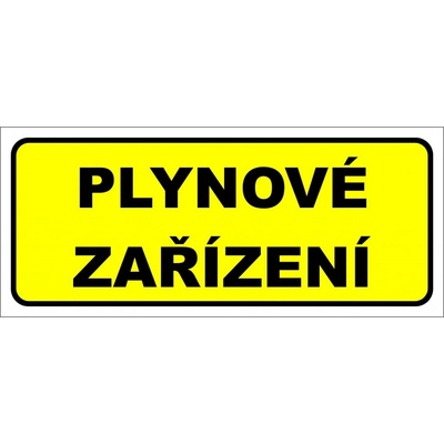 Plynové zařízení (text) - 21 x 9 cm - samolepící