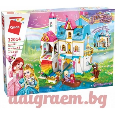 Qman Конструктор qman Цветен замък на езерото 32014 (q32014)