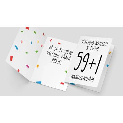 PartyWorld Přání všechno nejlepší k tvým 59+1 narozeninám