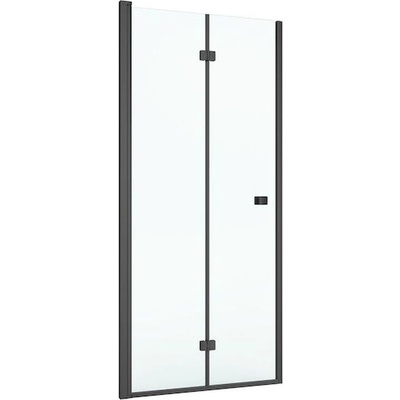 Roca Capital sprchové dvere 80 cm skladané čierna matná/priehľadné sklo AM4508016M