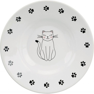 keramická miska-tanierik pre krátkonosé mačky 0,2 l / 15 cm