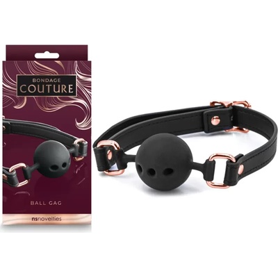 Топка за уста с отвори за дишане - Bondage Couture Ball Gag Black (NSTOYS0939)