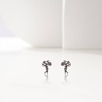 Image 1 of Дамски обеци „Колоездачка - Класическо сребро 925 - Ръчно изработено спортно бижу - Талисман и идеален подарък - ssj